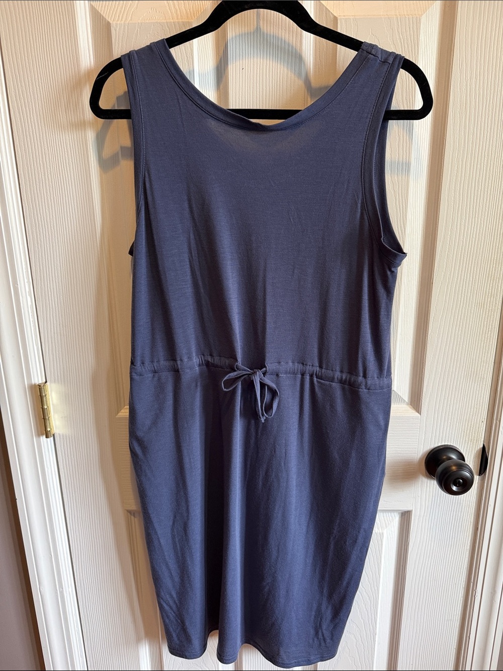 Sleeveless Drawstring Midi Dress - Slate Blue
